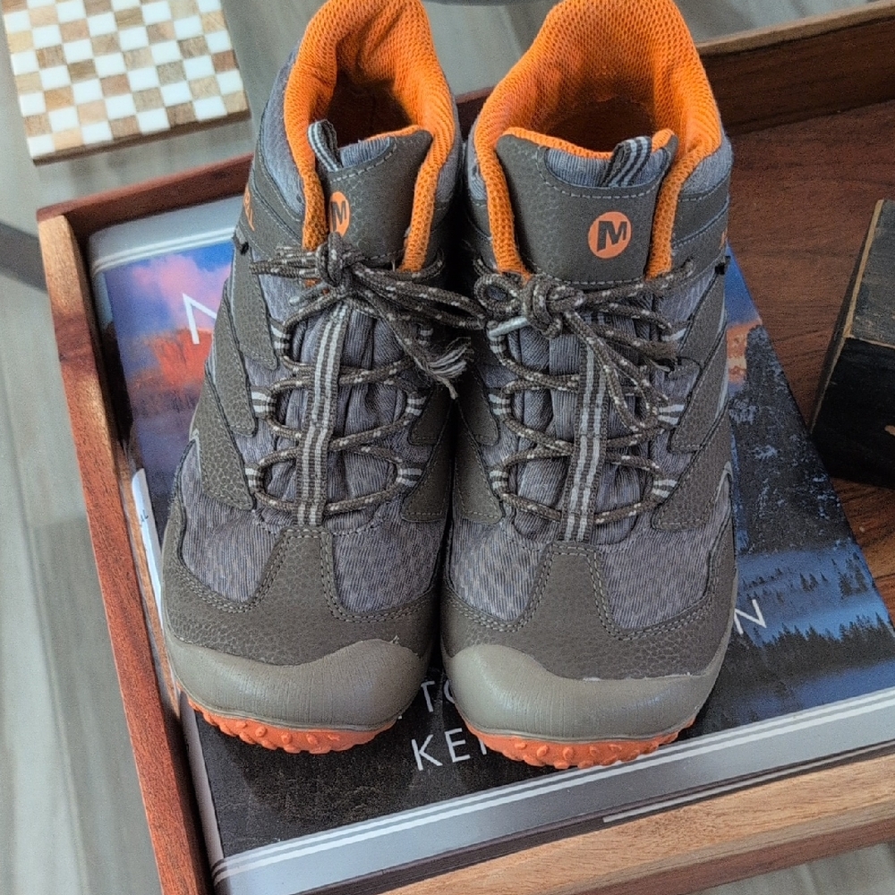 Merrell Kids Gray and Orange Boots